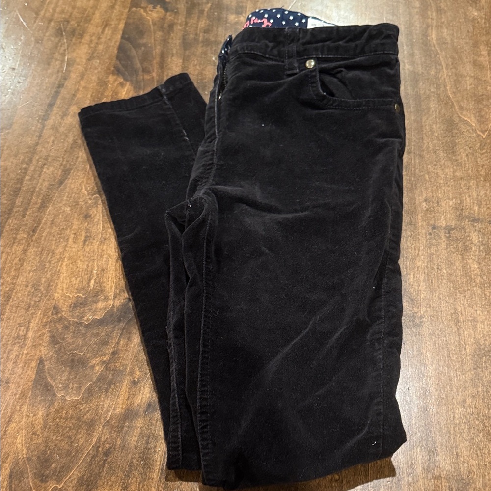 Girls Black Velvet Jeans